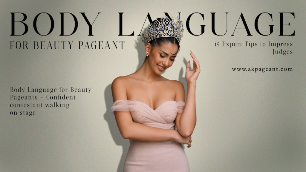 Body Language for Beauty Pageants – Confident contestant demonstrating elegant posture and stage presence