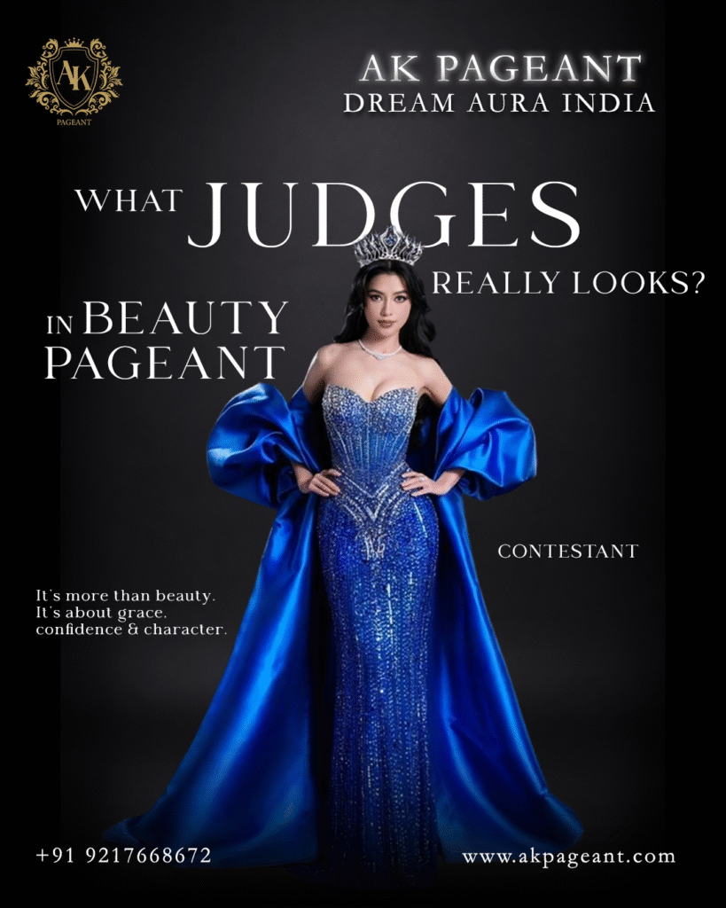 Beauty pageant contestant walking on stage